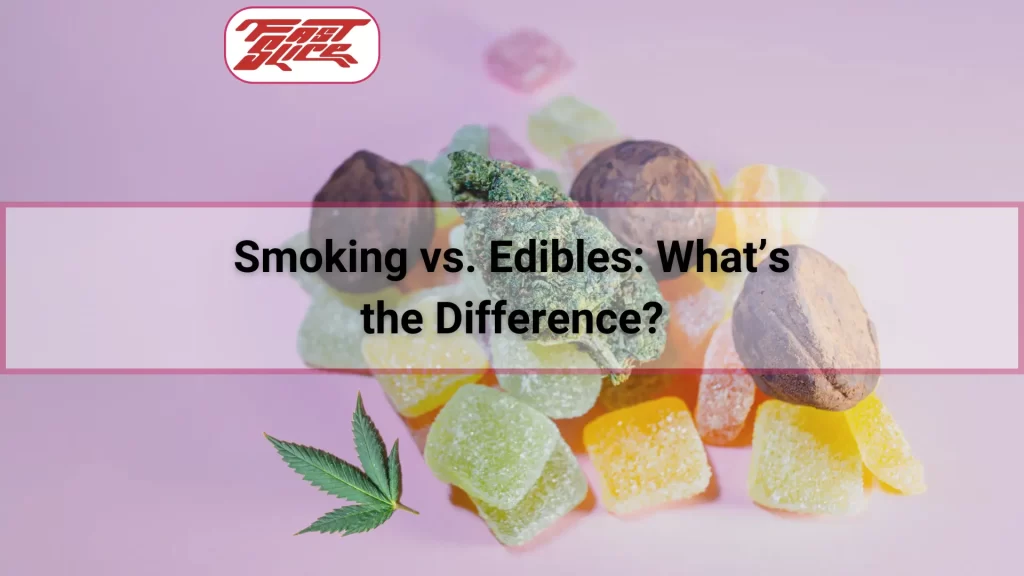 smoking vs edibles marijuana flower bud and gummy edibles